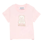 Moschino T-Shirt Girocollo Tinta Unita con Orso per Neonata MFM047 ROSA MOSCHINO 