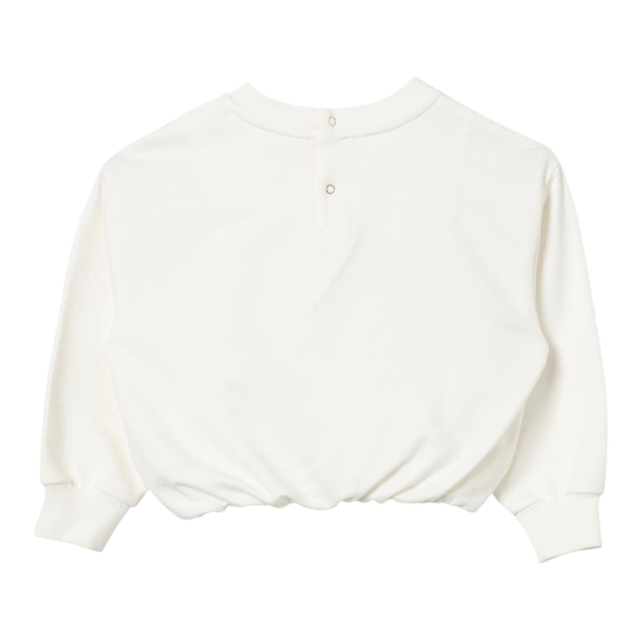 ELISABETTA FRANCHI felpa chiusa girocollo tinta unita con ricamo logo Panna per Neonata EGFE046 PANNA ELISABETTA FRANCHI 