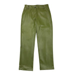 JANICE pantalone in ecopelle tinta unita con girovita regolabile Verde per Bambina JN598B VERDE JANICE 