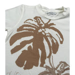 M+E' T-Shirt Girocollo Tinta Unita con Stampe per Bambino UEM0484X PANNA M+E' 