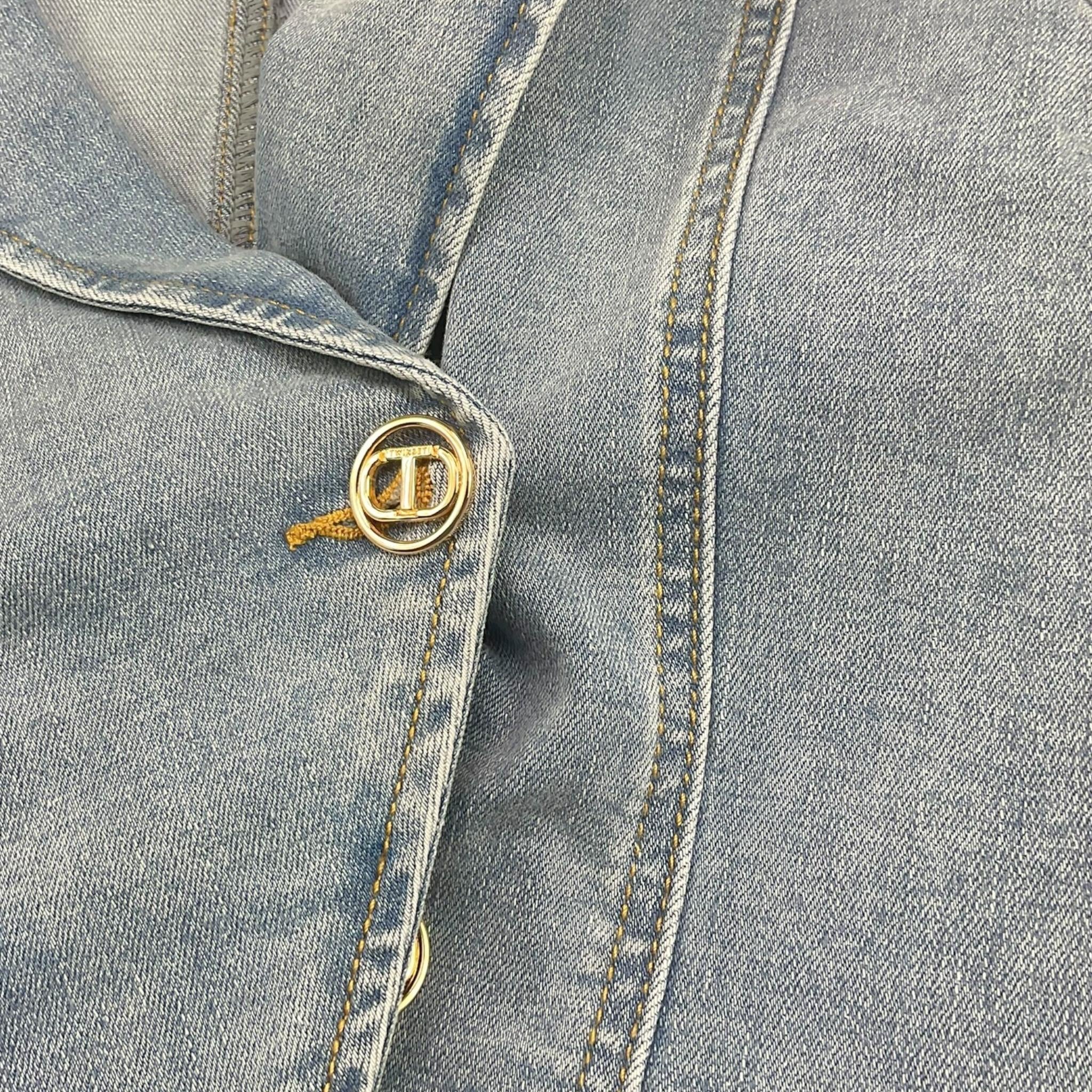 Twinset Giubbino In Denim Tinta Unita per Bambina 251GJ2540 AZZURRO TWINSET 