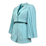 Fun & Fun Completo 2 Pezzi Giacca-Short Tinta Unita per Bambina FNCJJK01076 VERDE ACQUA FUN & FUN 