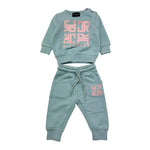 JOHN RICHMOND completo 2pz felpa-pantalone tinta unita con stampa Azzurro per Neonata RIA25087CF AZZURRO JOHN RICHMOND 