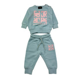 JOHN RICHMOND completo 2pz felpa-pantalone tinta unita con stampa Azzurro per Neonata RIA25087CF AZZURRO JOHN RICHMOND 