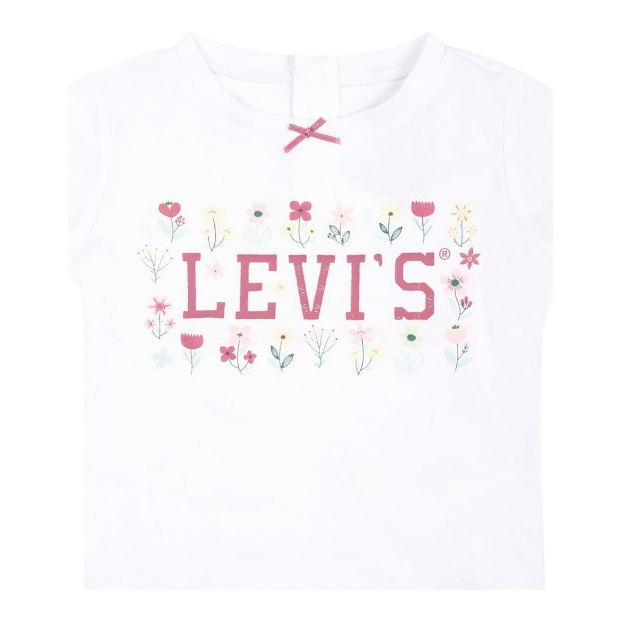 Levi'S T-Shirt Tinta Unita Girocollo con Stampa per Neonata FHNFJ BIANCO LEVI'S 