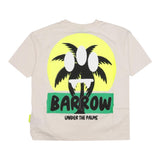 Barrow Kids T-Shirt Girocollo Tinta Unita Con Stampa In Contrasto Panna Per Bambino