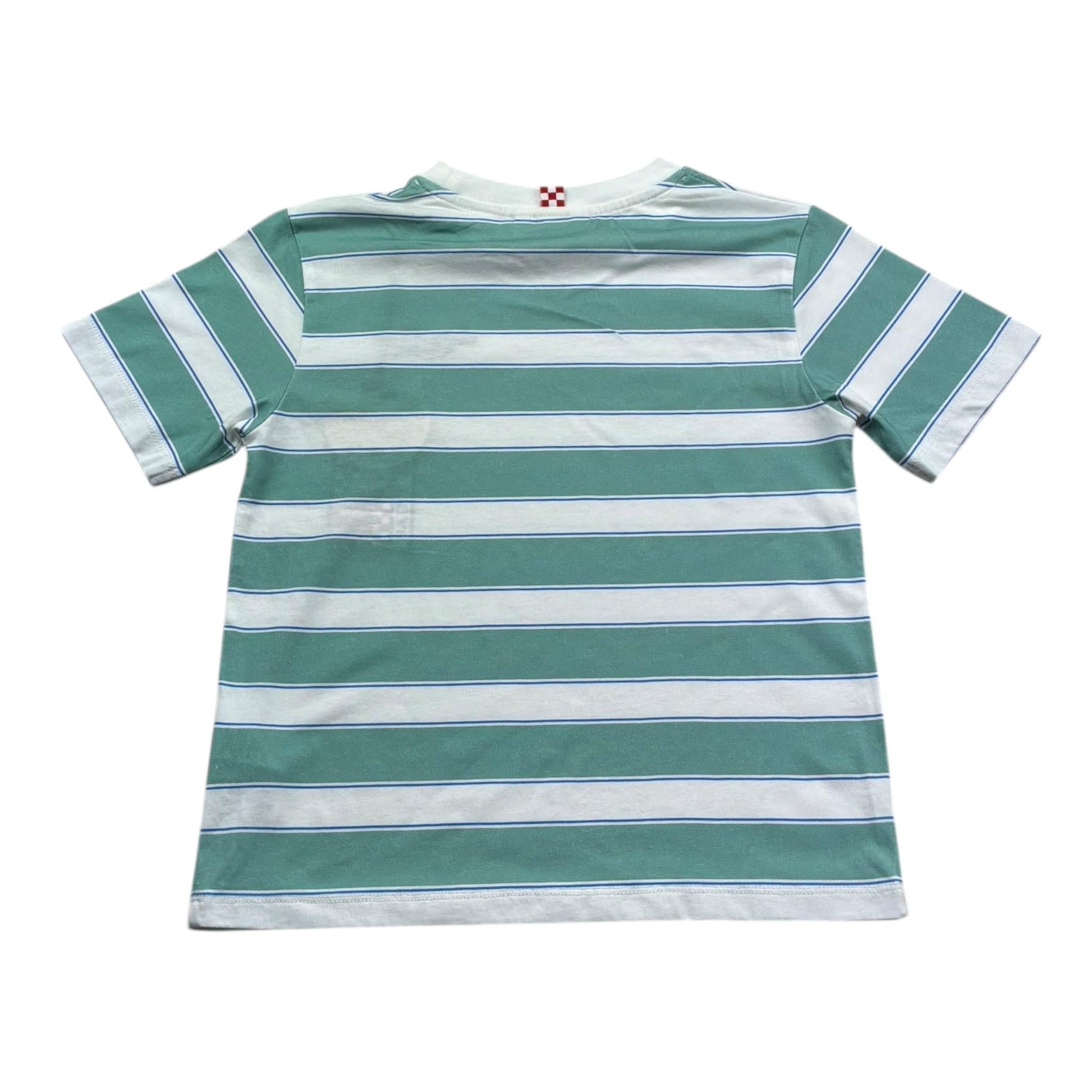Saint Barth T-Shirt Girocollo con Fantasia A Righe per Bambino 01022L BIANCO/VERDE SAINT BARTH 