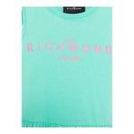 John Richmond Abito Tinta Unita con Logo Girocollo per Bambina RGP25008VE VERDE ACQUA JOHN RICHMOND 