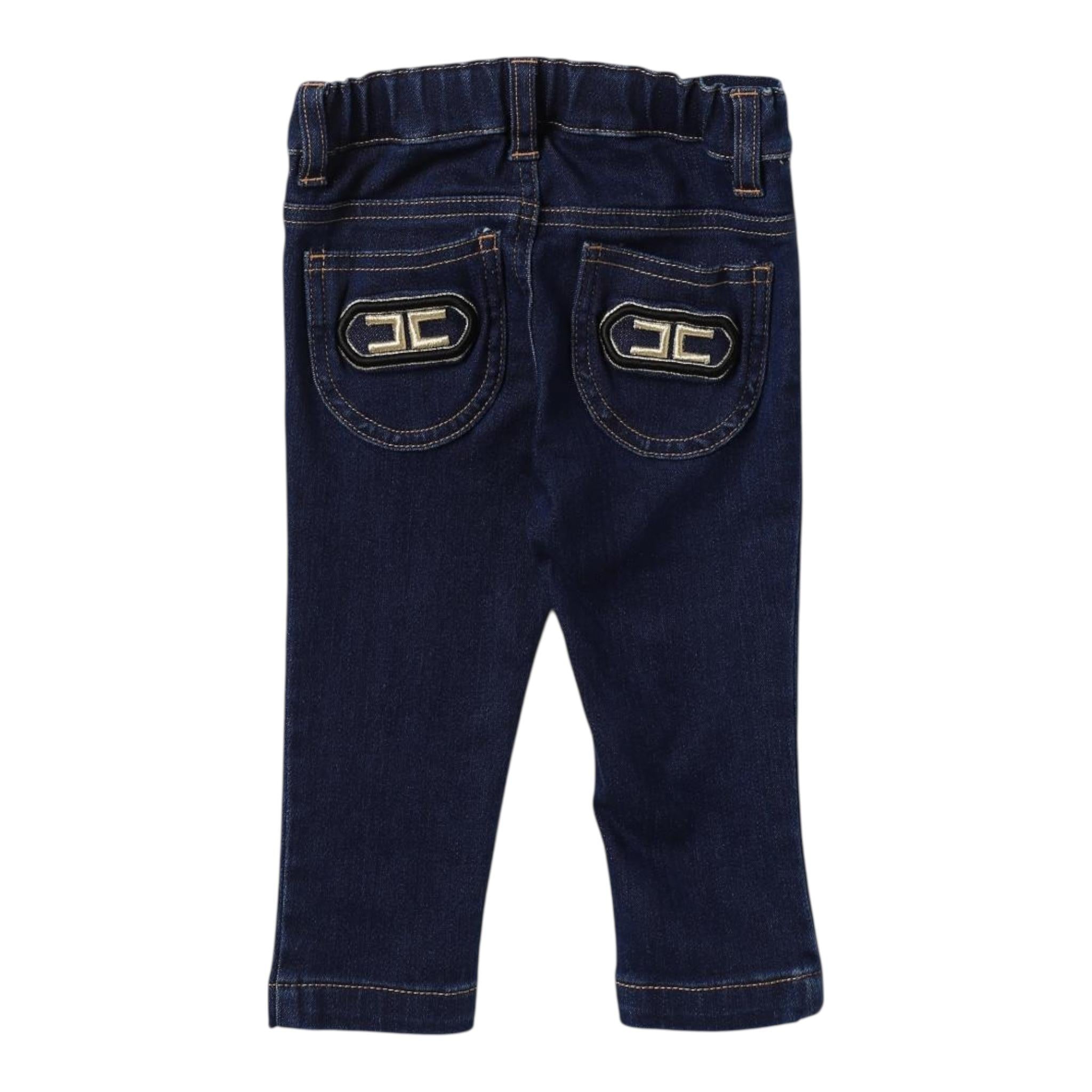 ELISABETTA FRANCHI jeans tinta unita con elstico in vita Blu per Neonata EGPA052 BLU ELISABETTA FRANCHI 