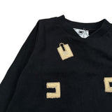 Elisabetta Franchi Shirt Girocollo tinta unita con Stampa Nero per Neonata EGTS072 NERO ELISABETTA FRANCHI 