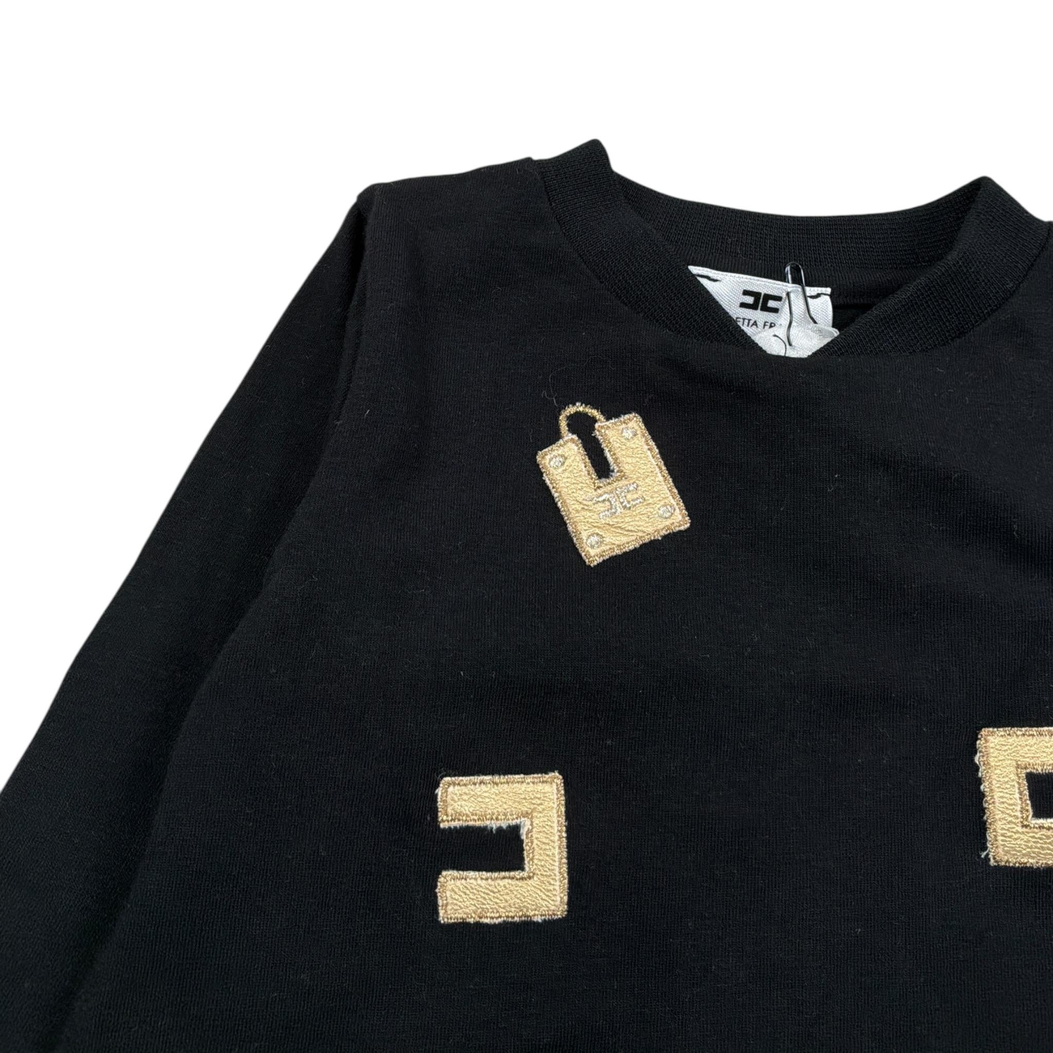 Elisabetta Franchi Shirt Girocollo tinta unita con Stampa Nero per Neonata EGTS072 NERO ELISABETTA FRANCHI 