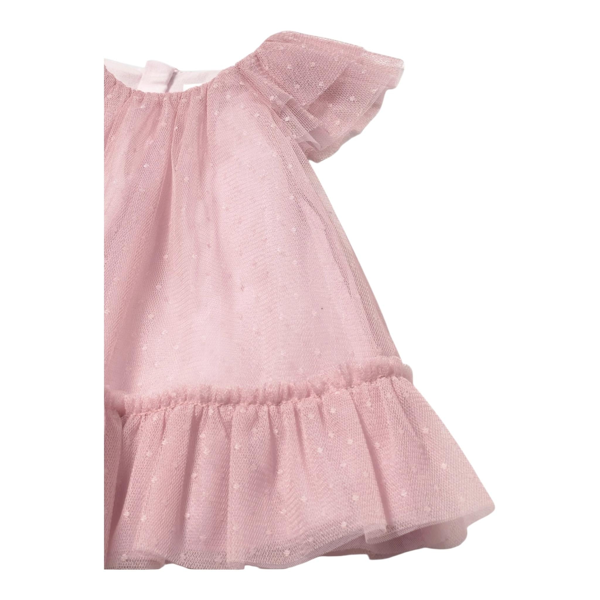 Mayoral Abito Giromanica Tinta Unita con Tulle per Neonata 1850X ROSA MAYORAL 