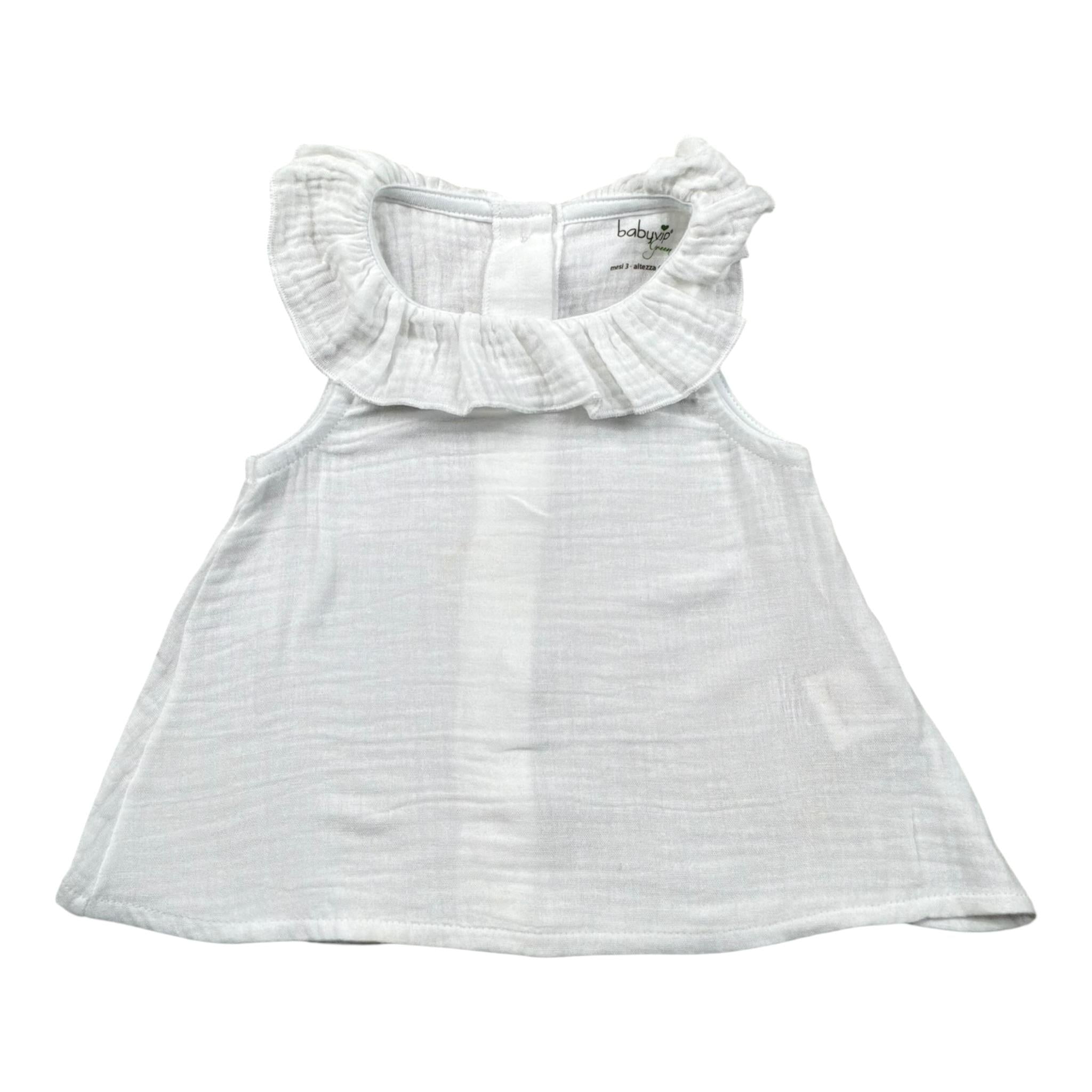 Babyvip Camicia Giromanica Tinta Unita con Colletto per Neonata T1562 BIANCO BABYVIP 