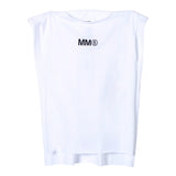 Maison Margiela Canotta Copri Costume Tinta Unita Con Stampa Bianco Per Bambina