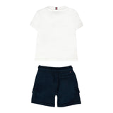 Tommy Hilfiger Completo 2 Pezzi Bermuda-T-Shirt per Bambino KB0KB09661J BIANCO TOMMY HILFIGER 