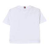 Tommy Hilfiger T-Shirt Girocollo Tinta Unita con Logo per Bambino KB0KB09601 BIANCO TOMMY HILFIGER 