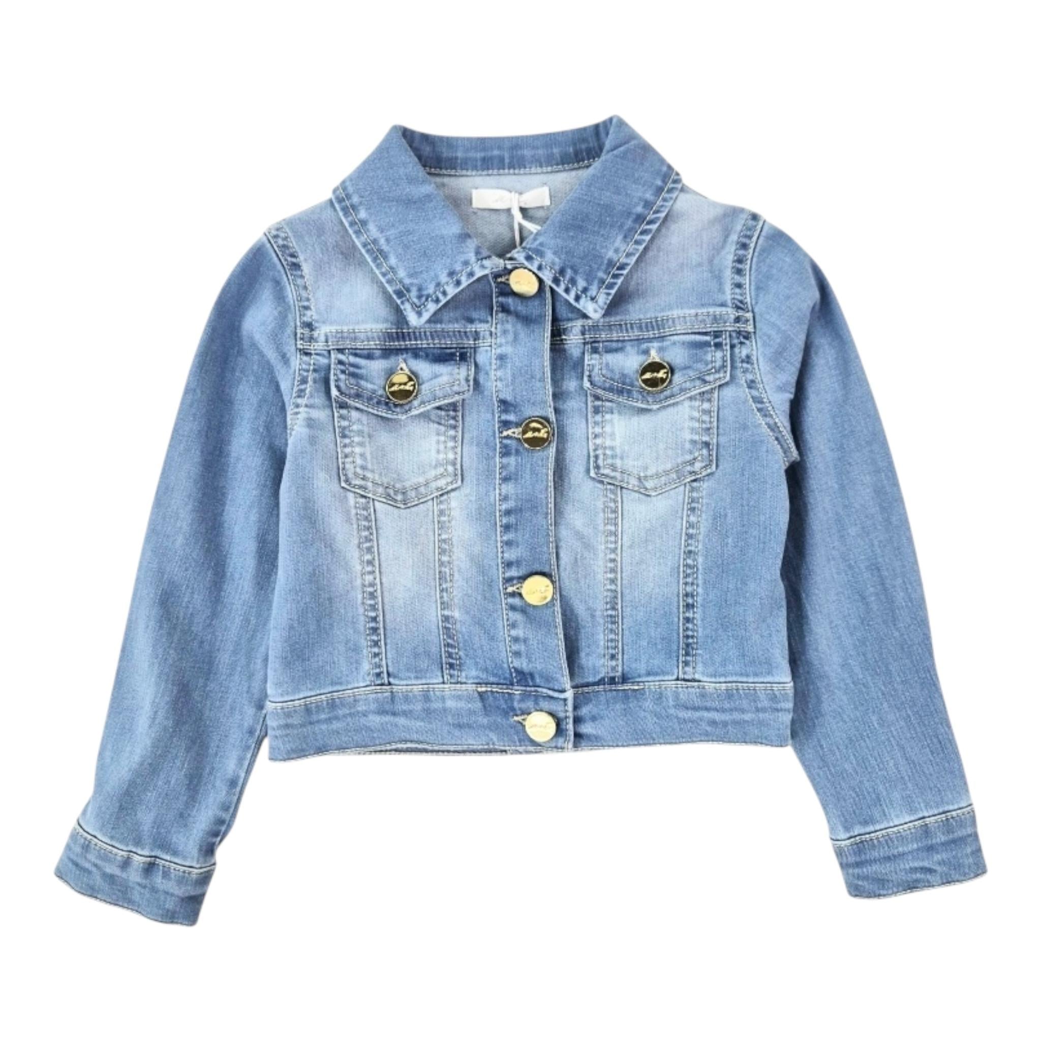 U+È Giubbino In Denim Tinta Unita per Neonata UE1716 BLU U+è 