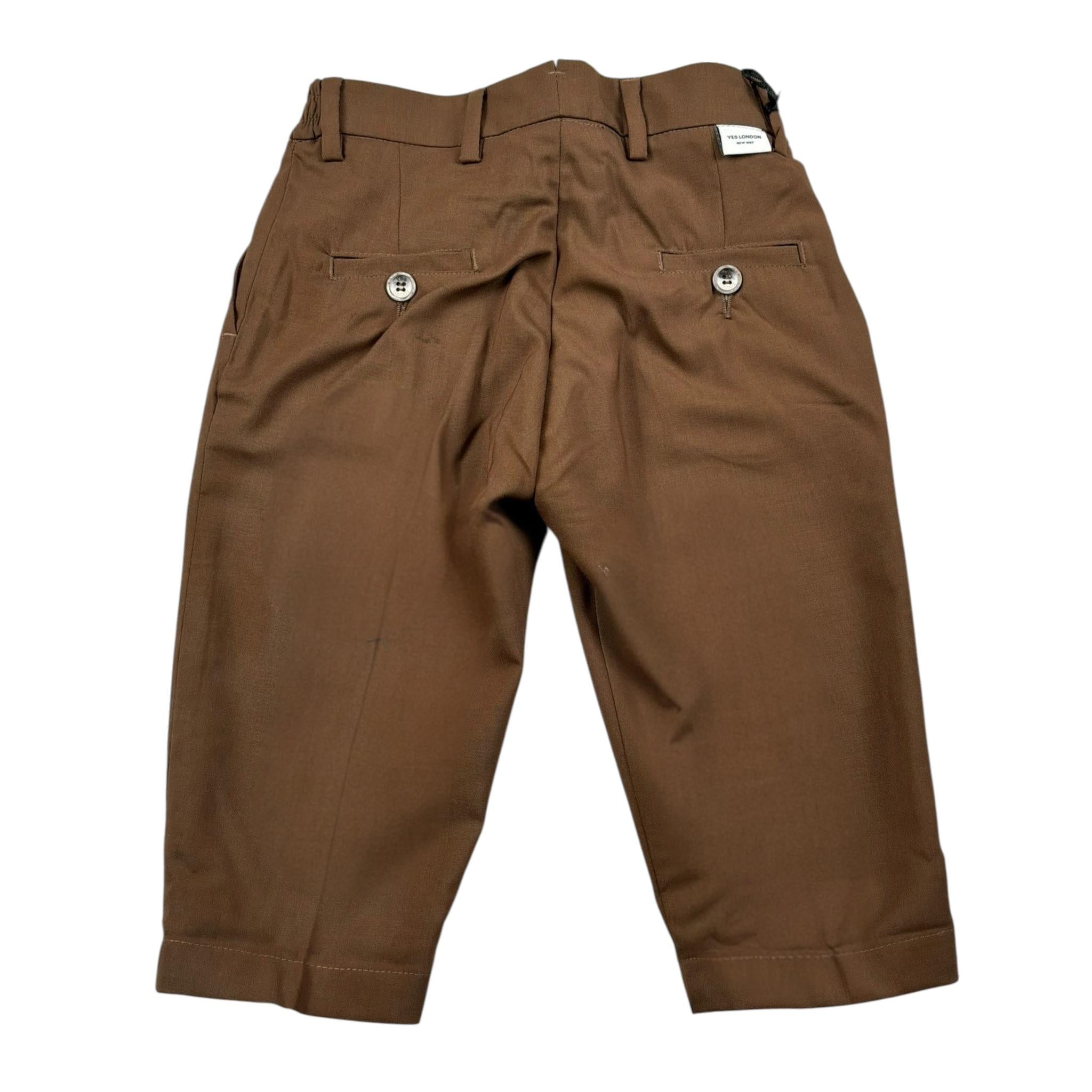 Yes London Pantalone Tinta Unita con Elastico In Vita per Bambino JR3035 MARRONE YES LONDON 