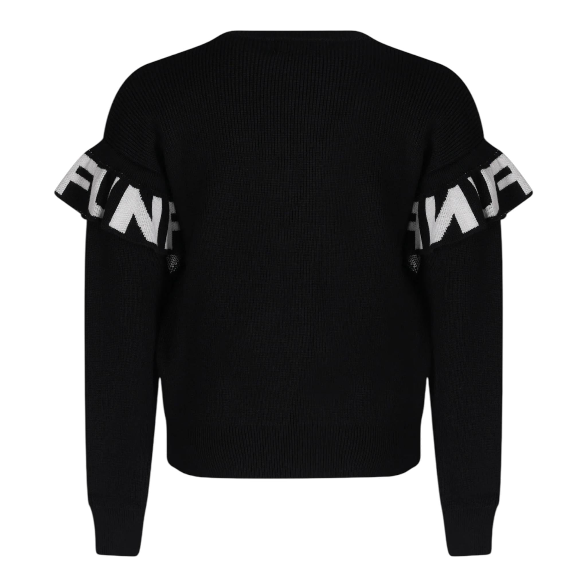 FUN & FUN maglia girocollo tinta unita con rouches alle maniche  Nero per Bambina FNBSW15582 NERO FUN & FUN 