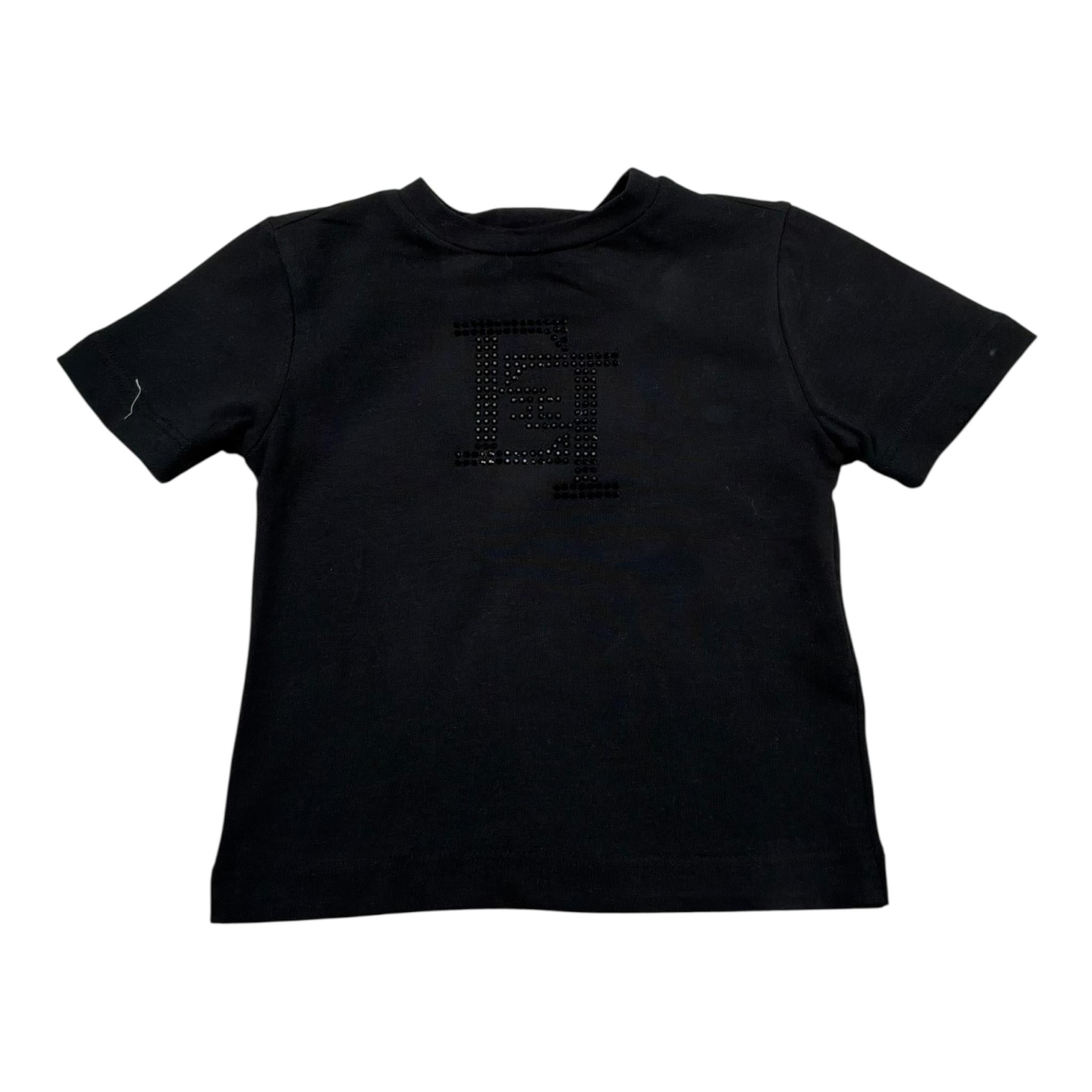 Elisabetta Franchi T-Shirt Girocollo Tinta Unita con Stampa per Neonata EGTS082 NERO ELISABETTA FRANCHI 