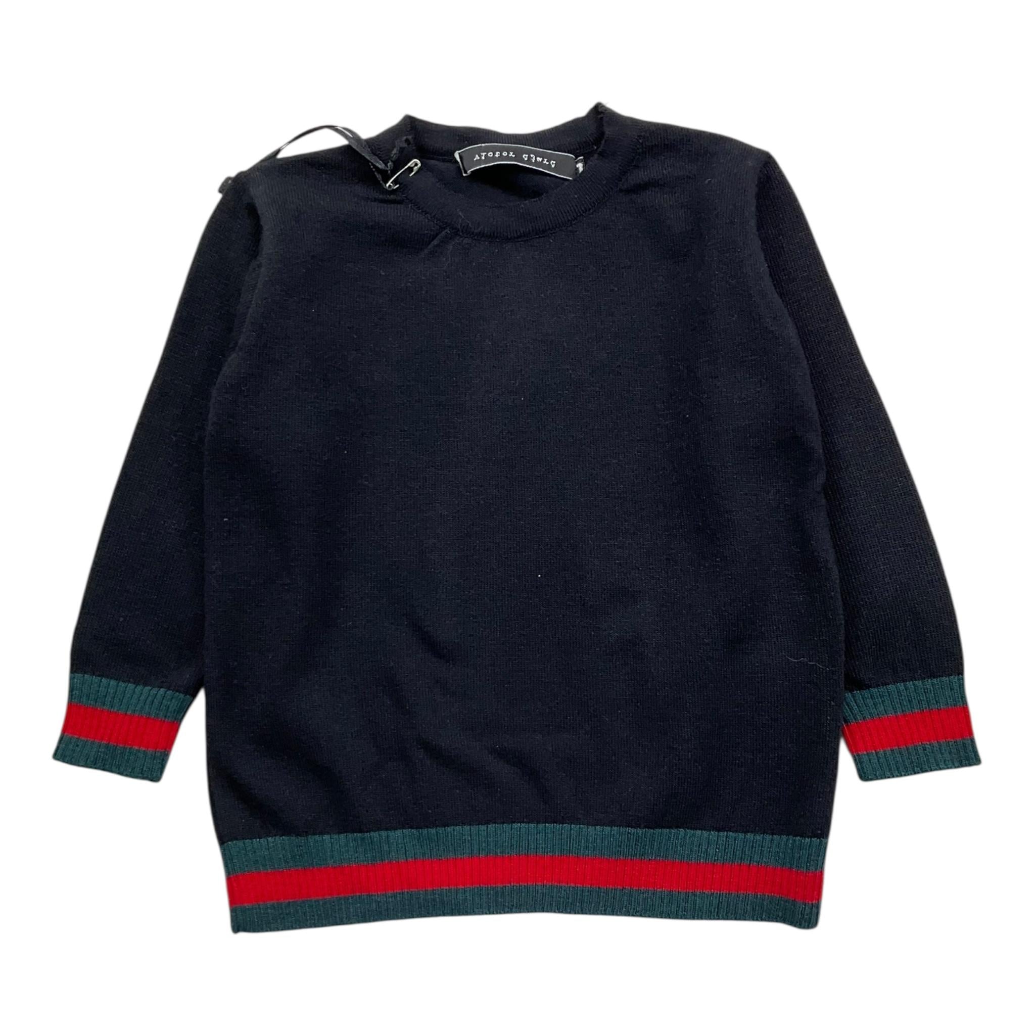 VICTOR DJARD maglia girocollo tinta unita con stampa Nero per Neonato MAG1223N NERO VICTOR DJARD 