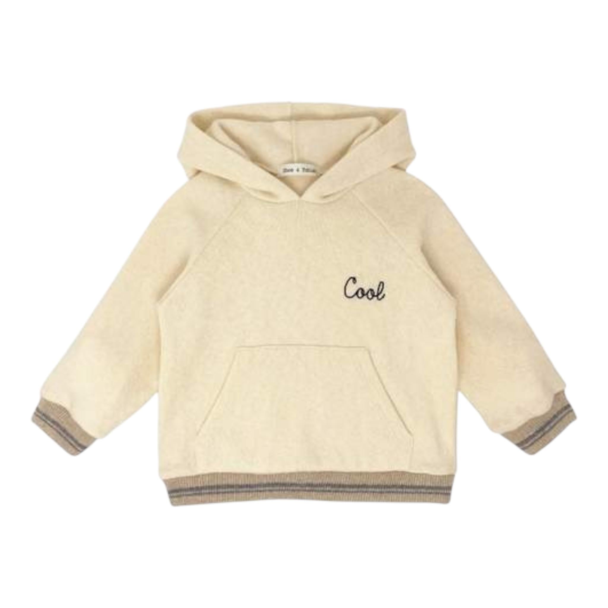 ZHOE & TOBIAH felpa tinta unita con cappuccio e stampa Panna per Bambino KTT34 PANNA ZHOE & TOBIAH 