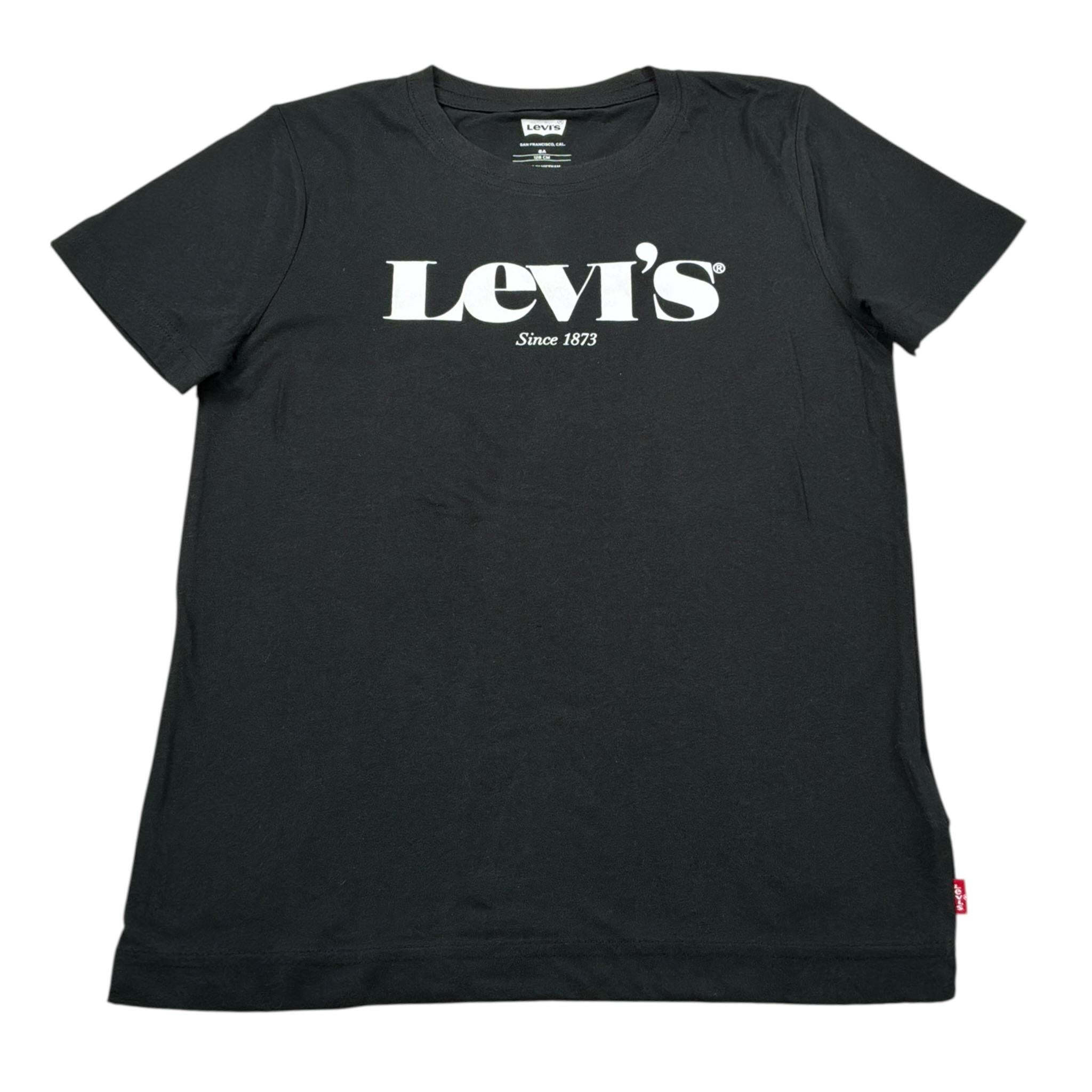Levi'S T-Shirt Girocollo tinta unita con Stampa Nero per Bambino 8EC814 NERO LEVI'S 