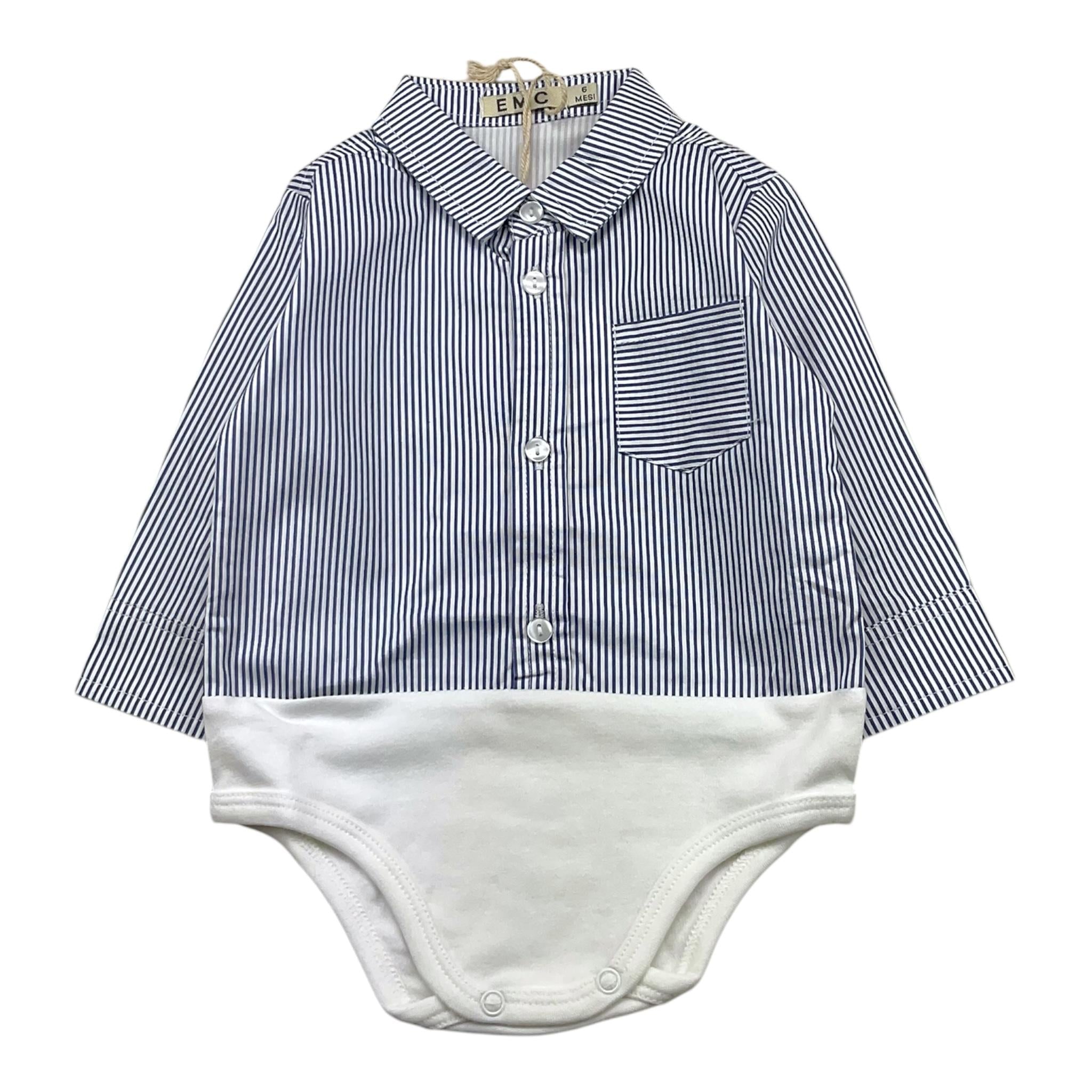EMC camicia modello body tinta unita con fantasia a righe Bianco per Neonato AF0159 BIANCO EMC 