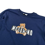 shirt tinta unita con logo 12333 BLU MOSCHINO 