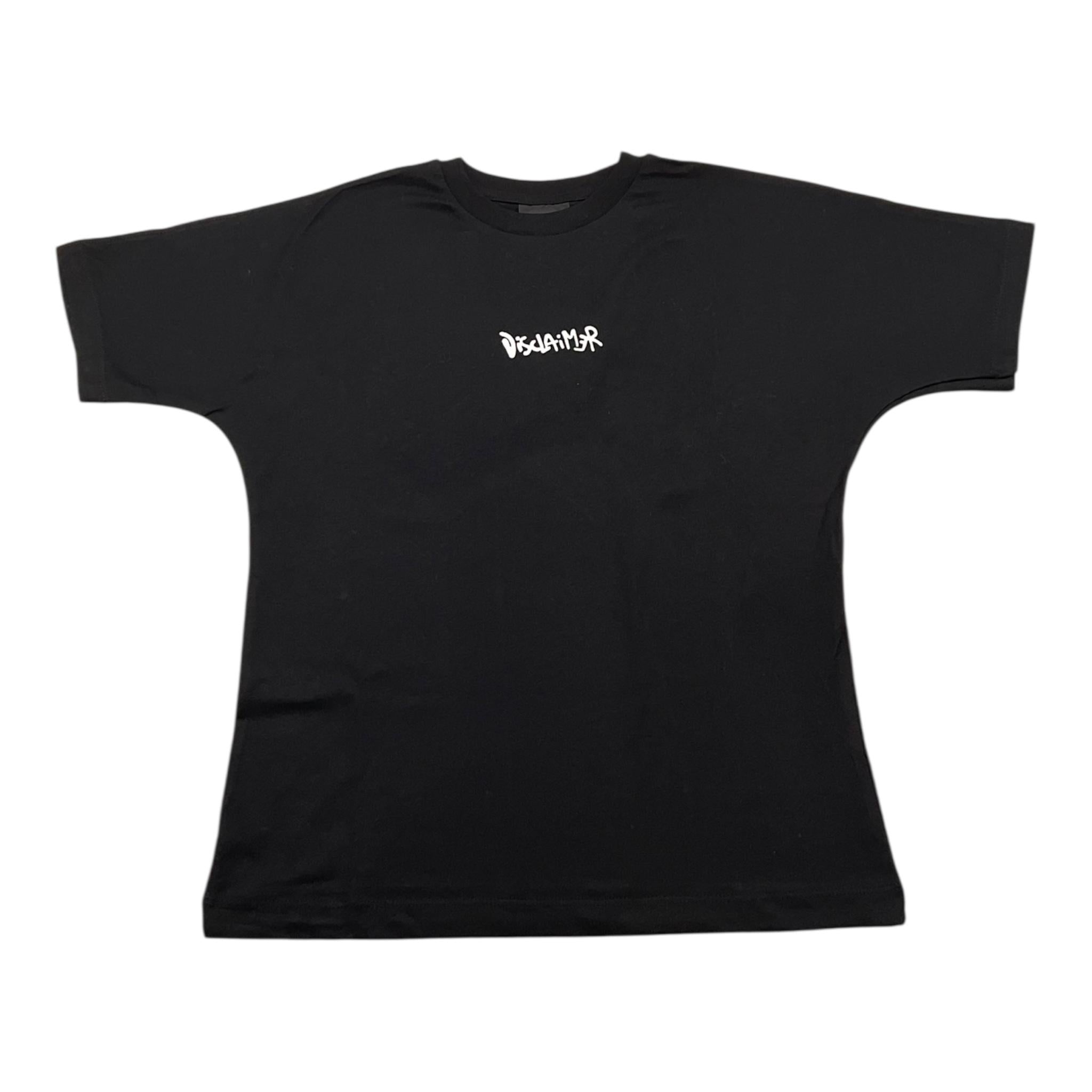 DISCLAIMER t-shirt girocollo tinta unita con logo Nero per Bambino 24IDK58217 NERO DISCLAIMER 