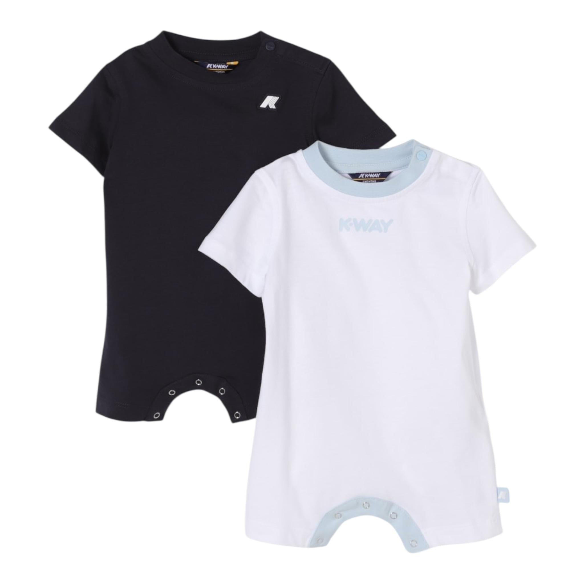 K-Way Set 2 Pagliaccetti Bicolore per Neonato K4124VW BIANCO/BLU K-WAY 