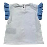 Trussardi T-Shirt Girocollo Tinta Unita con Maniche In Contrasto per Neonata TIP26128TS BIANCO TRUSSARDI 