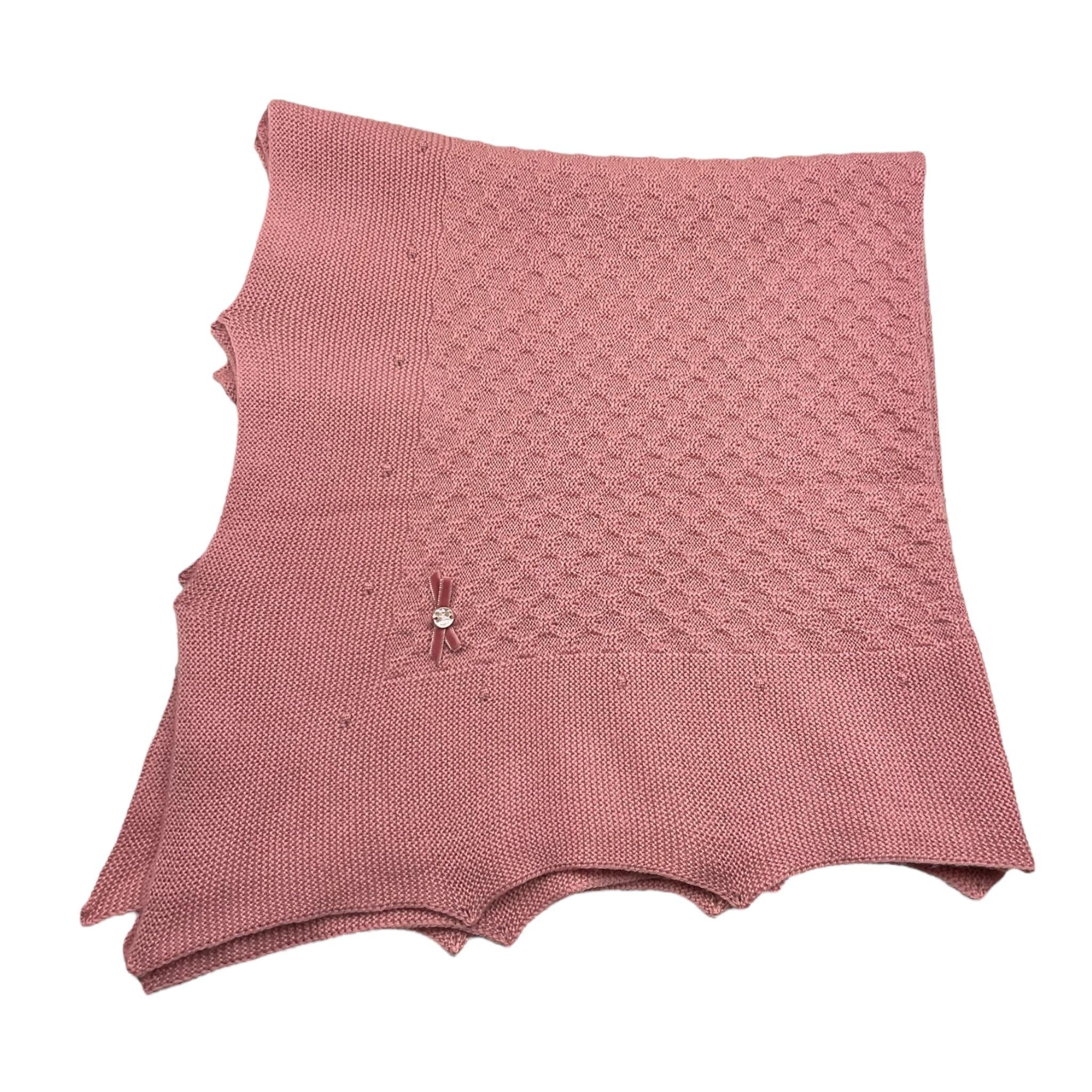 PAZ RODRIGUEZ coperta tinta unita con fiocco Rosa antico per Neonata 029111967 ROSA ANTICO PAZ RODRIGUEZ 