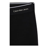 Calvin Klein Pantalone Modello Zampa Tinta Unita con Elastico In Vita Logato Nero per Bambina