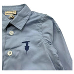 Trussardi Camicia Manica Lunga Tinta Unita con Logo per Neonato TIP26005CA AZZURRO TRUSSARDI 