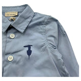 Trussardi Camicia Manica Lunga Tinta Unita con Logo per Neonato TIP26005CA AZZURRO TRUSSARDI 