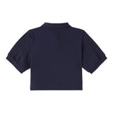 Il Gufo Polo Mezza Manica Tinta Unita Modello Crop per Bambina P25PC095MF032 BLU IL GUFO 