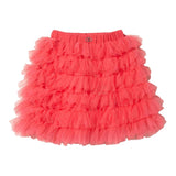 Twinset Gonna Tinta Unita Con Tulle E Elastico In Vita Corallo Per Bambina