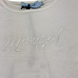 Mimisol T-Shirt Tinta Unita con Logo per Bambina MFTS076J BIANCO MIMISOL 