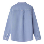 Pepe Jeans Camicia Manica Lunga Tinta Unita con Collo Coreano per Bambino PB302703 AZZURRO PEPE JEANS 