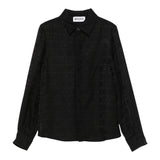 MOSCHINO camicia manica lunga tinta unita con stampe logo Nero per Bambina HUC018 NERO MOSCHINO 