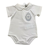 Etro Body Tinta Unita Mezza Manica con Colletto per Neonata GUA521 BIANCO ETRO 