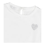 M+E' T-Shirt Girocollo Tinta Unita con Stampa In Contrasto Bianco per Neonata