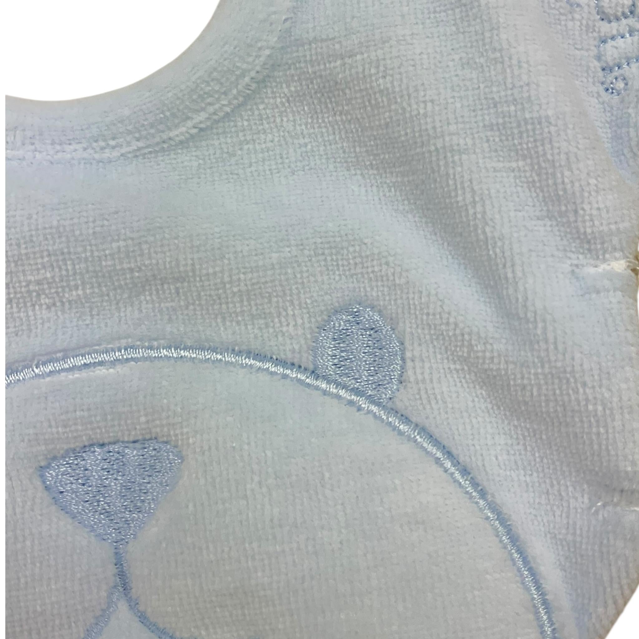 NANAN bavetta tinta unita con stampa in velluto Azzurro per Neonato I24045A AZZURRO NANAN 