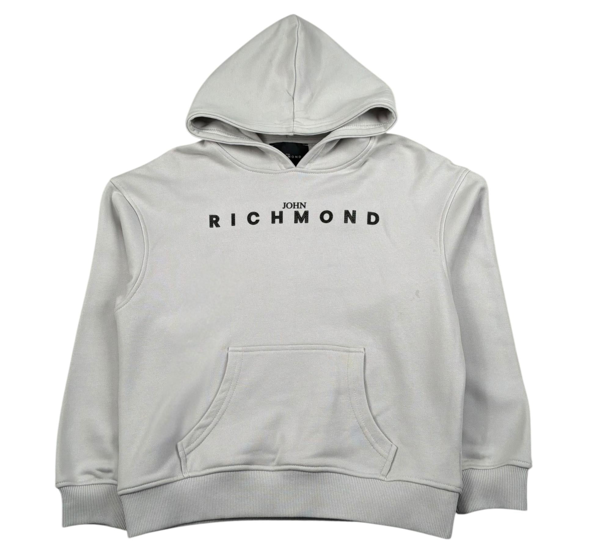 John Richmond Felpa Chiusa con Cappuccio Tinta Unita per Bambino RBP26003FE GRIGIO JOHN RICHMOND 