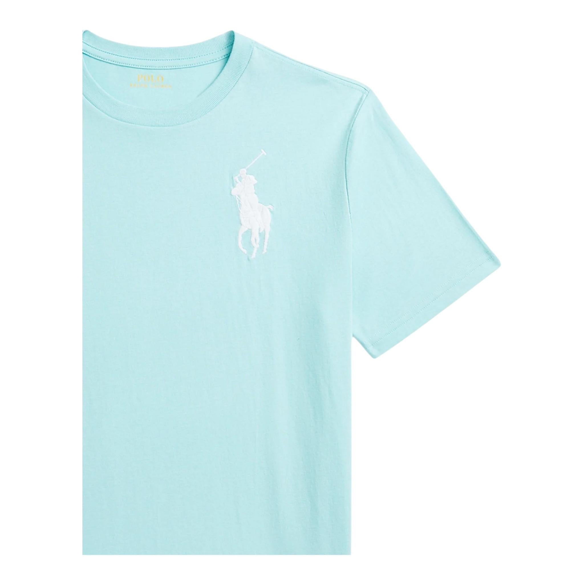 Ralph Lauren T-Shirt Girocollo Tinta Unita per Bambino 322832907064 AZZURRO RALPH LAUREN 