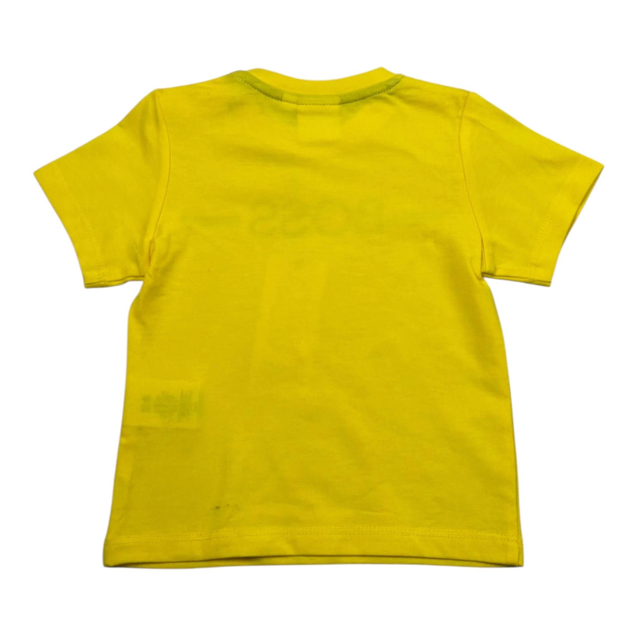 Boss T-Shirt Girocollo Tinta Unita con Stampa per Neonato J05831 GIALLO BOSS 