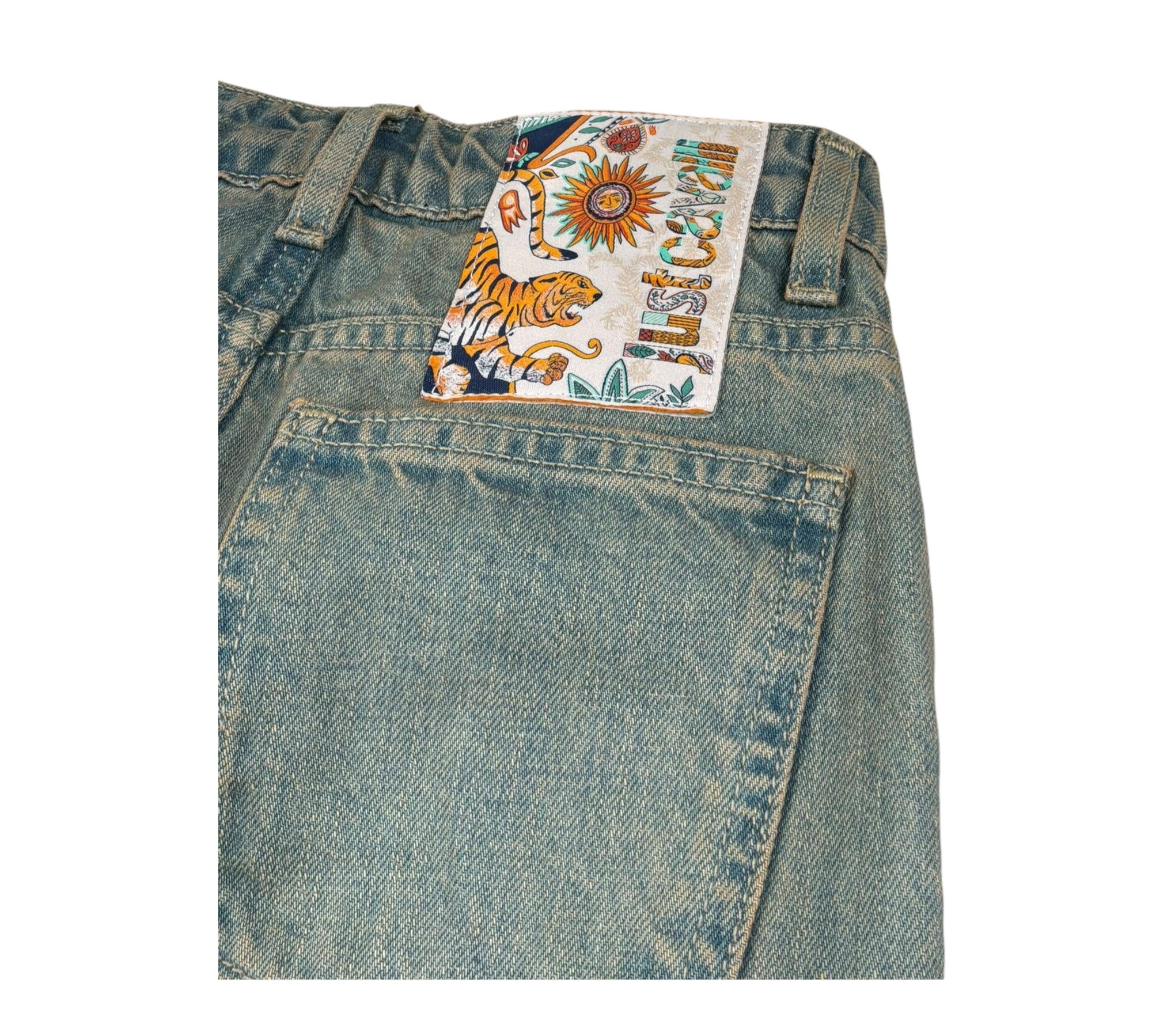 Just Cavalli Jeans Tinta Unita con Girovita Regolabile per Bambino JBP26121JE AZZURRO JUST CAVALLI 