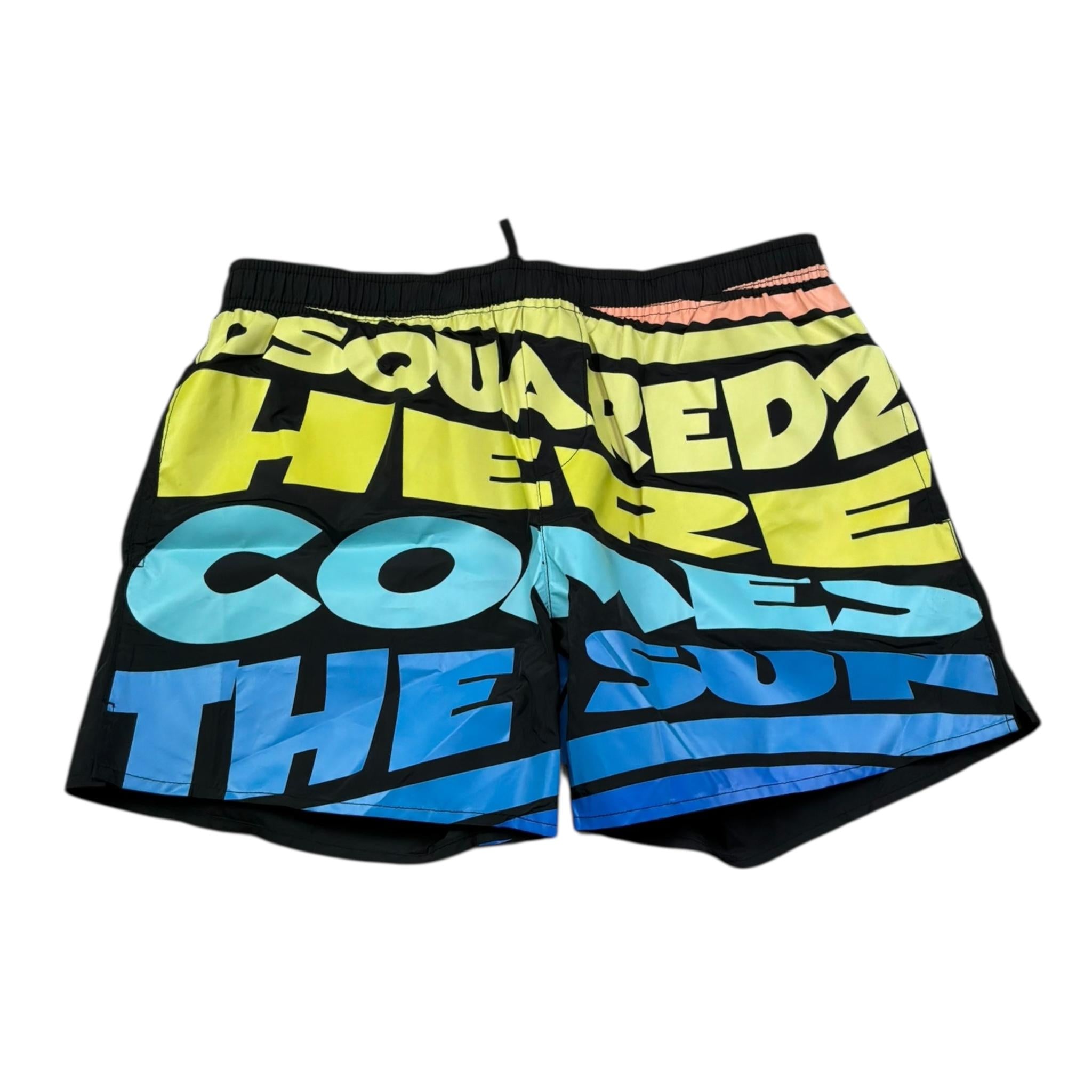 Dsquared2 Costume Tinta Unita Modello Boxer per Bambino DQ2896 NERO DSQUARED2 