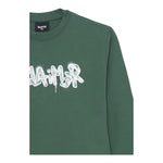 DISCLAIMER felpa girocollo tinta unita con stampa Verde per Bambino 24IDK58244X VERDE DISCLAIMER 